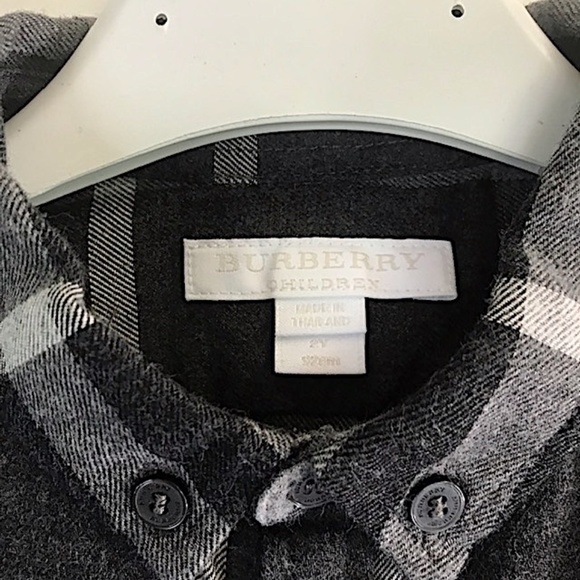 BURBERRY CHILDREN Boys Plaid Flannel Button Up/ 2
